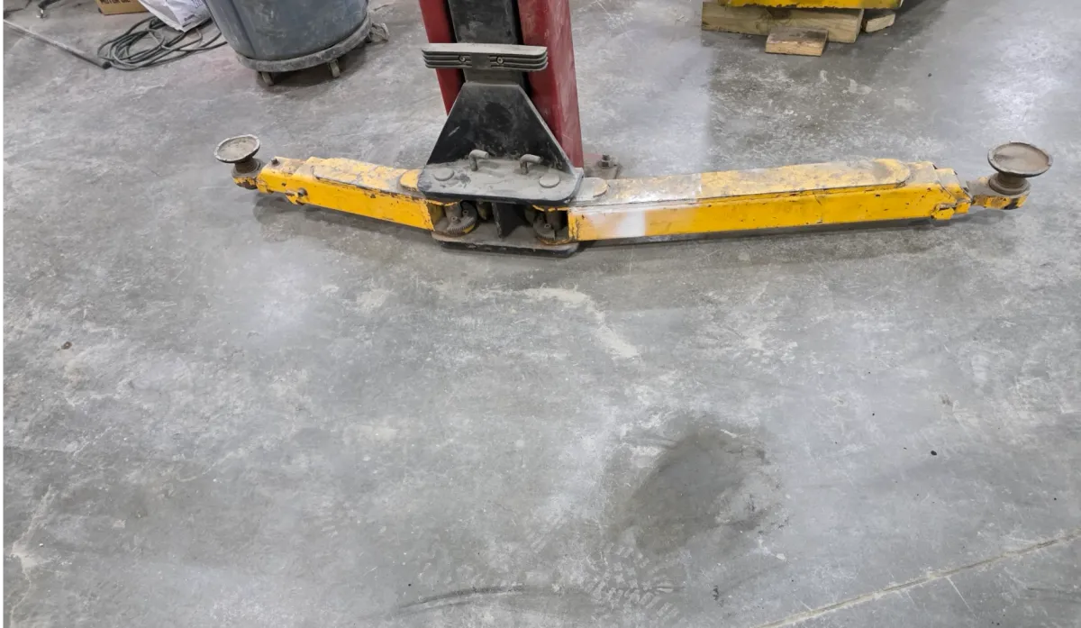 Chemical surface preparation removing old epoxy from concrete floor